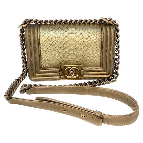 chanel boy metallic python|Chanel bag.